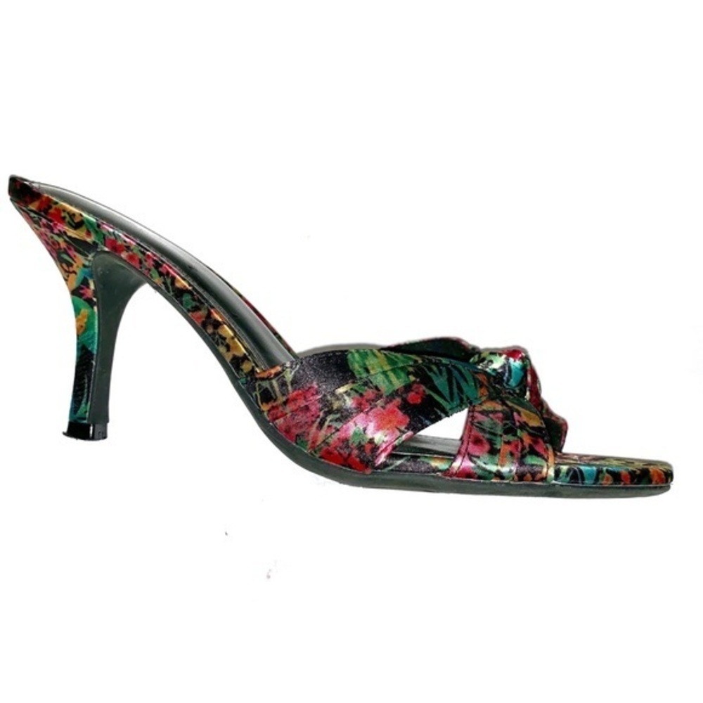 Fiona Floral Margot sz 7 knot slide black & pink